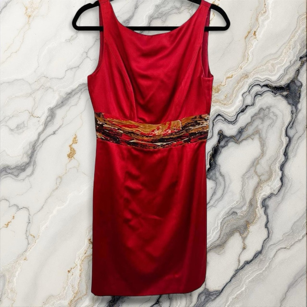 Badgley Mischka Silk Scarlet Mini Dress NWT